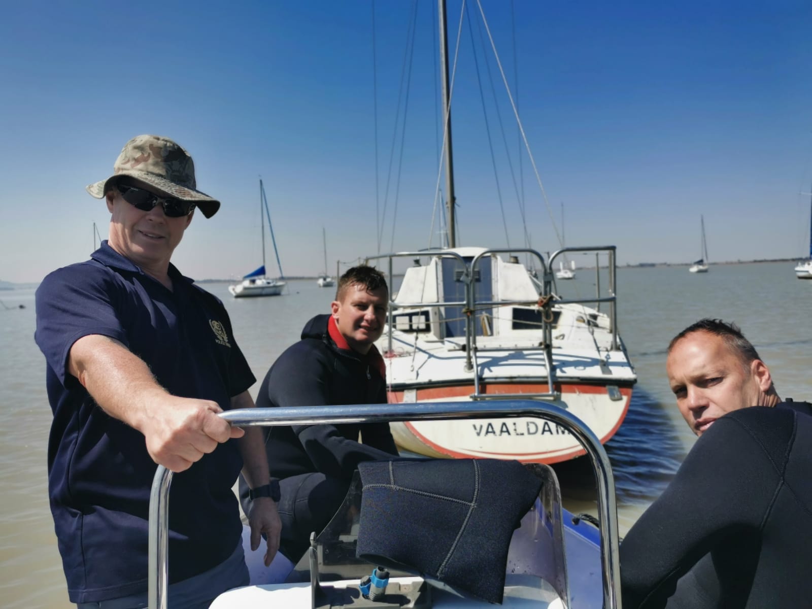 SAS Training Academy instructors aboard a boat at Vaal Dam